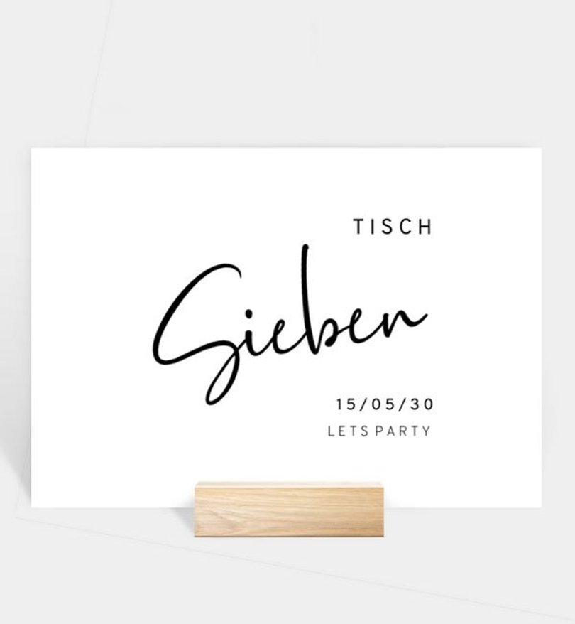 Tischnummer Jubiläum Voller Freude