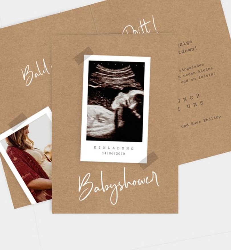 Einladungskarte Babyshower Handmade