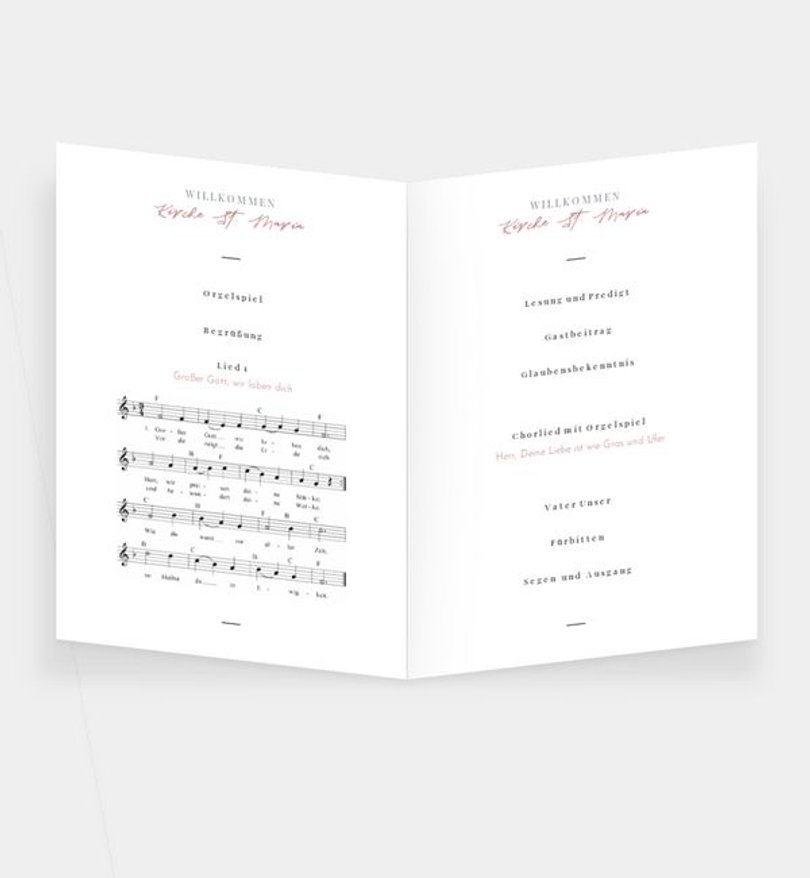 Einleger - Kirchenheft Hochzeit Blanko Design
