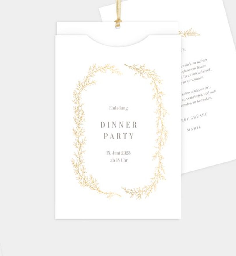 Einladungskarte Dinner Elegant Branches
