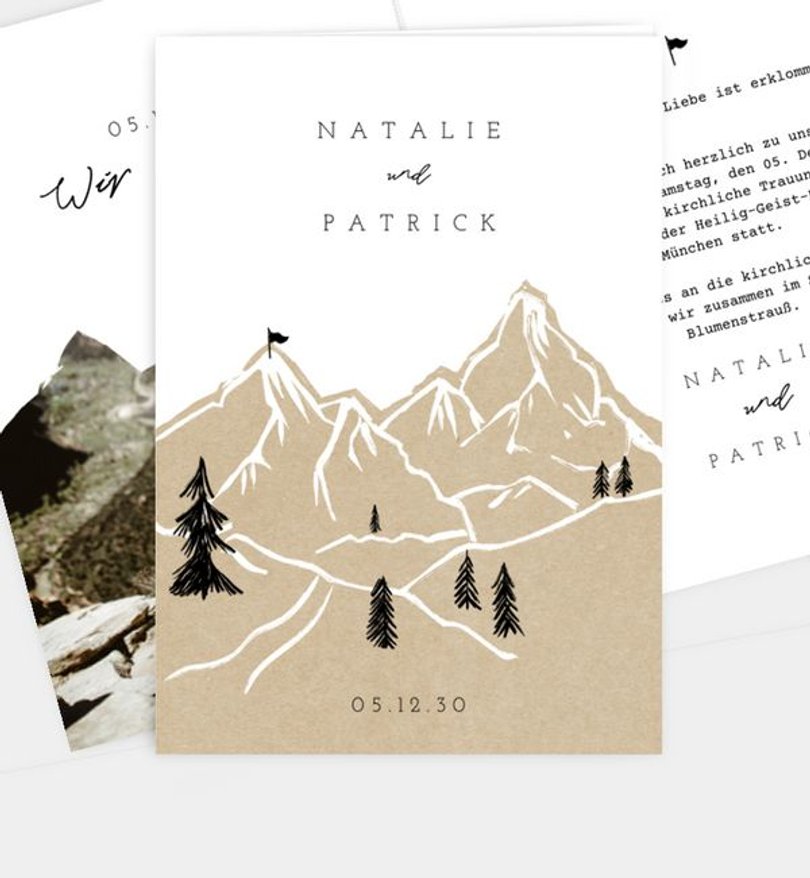 Einladungskarte Hochzeit Wanderlust