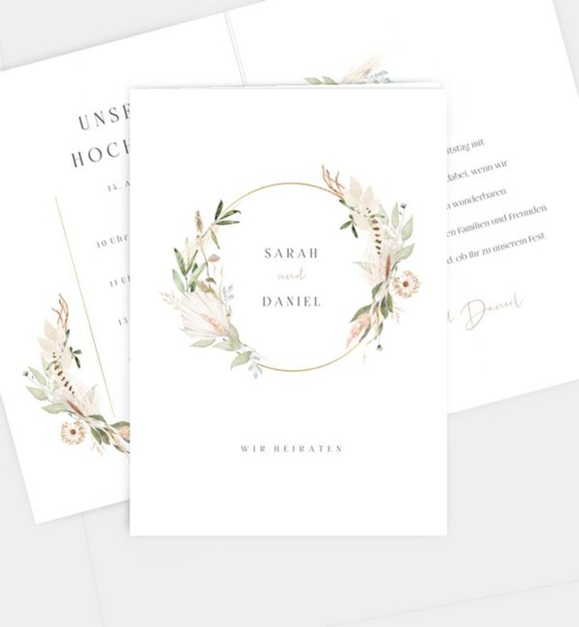Einladungskarte Hochzeit Boho Frame