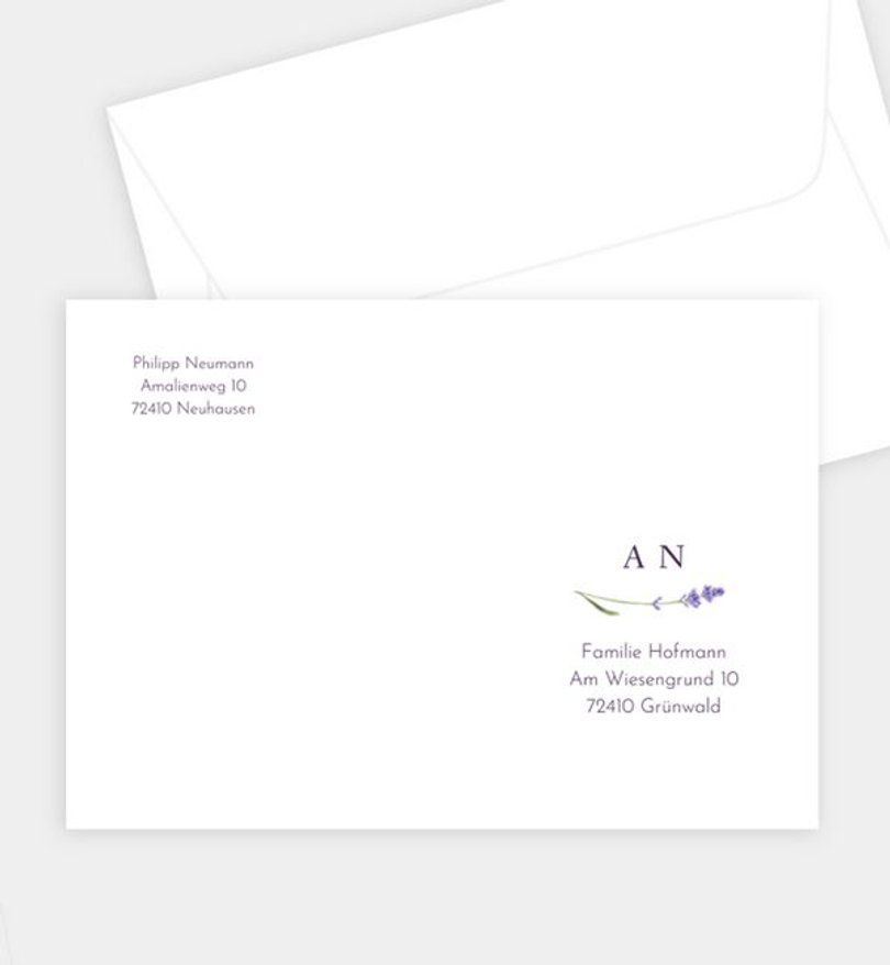Briefumschlag Hochzeit Lavender