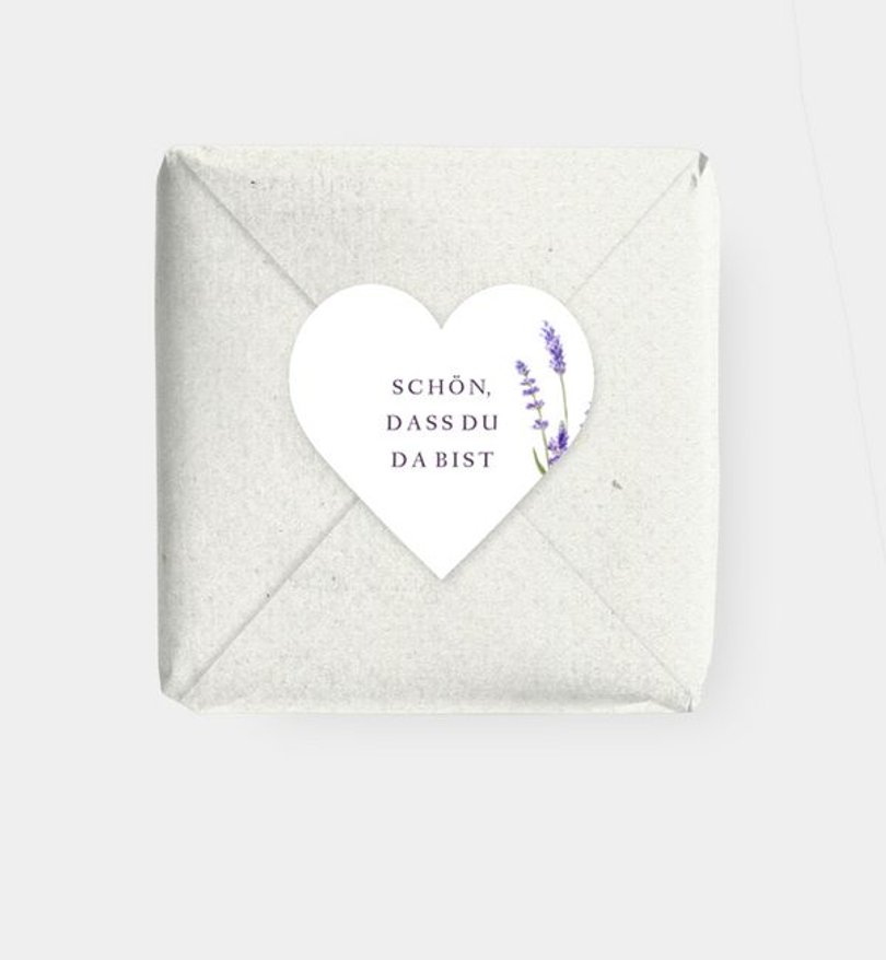 Geschenkaufkleber Hochzeit Lavender