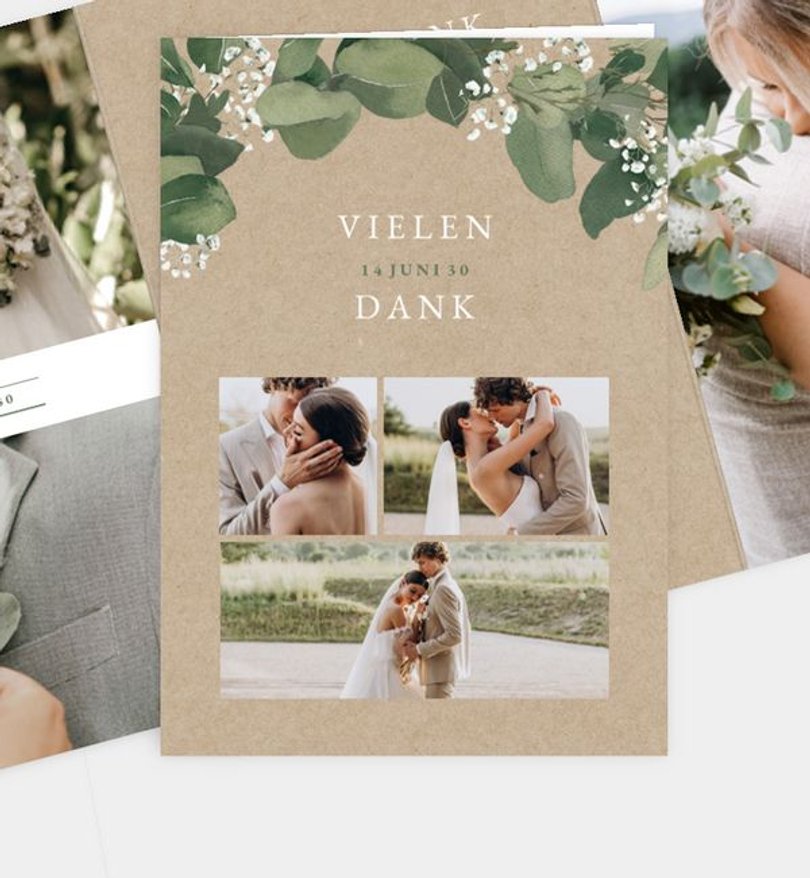 Dankeskarte Hochzeit Eucalyptus Wreath