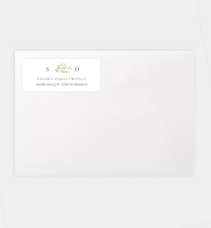 Absenderaufkleber Hochzeit Boho Frame