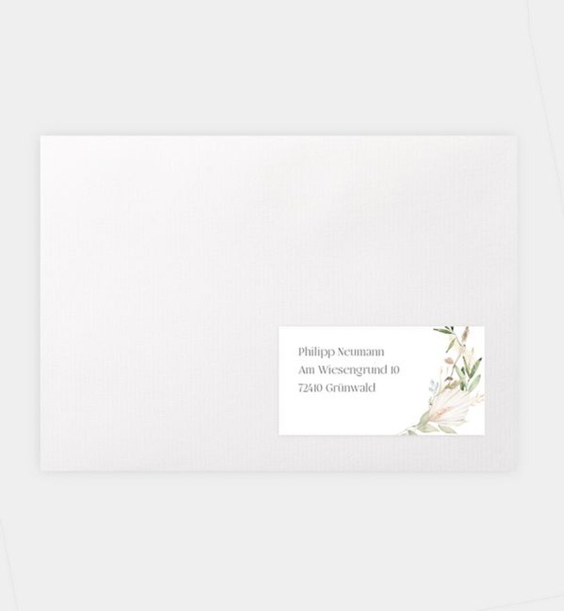 Empfängeraufkleber Hochzeit Boho Frame