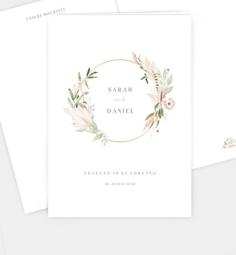 Kirchenheft Hochzeit Boho Frame