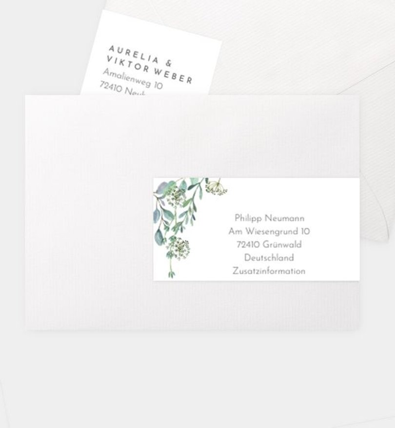 Adressaufkleber Hochzeit Green Love