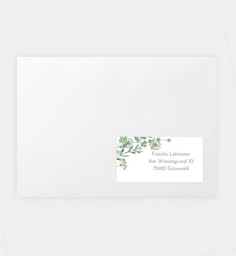 Empfängeraufkleber Hochzeit Green Love
