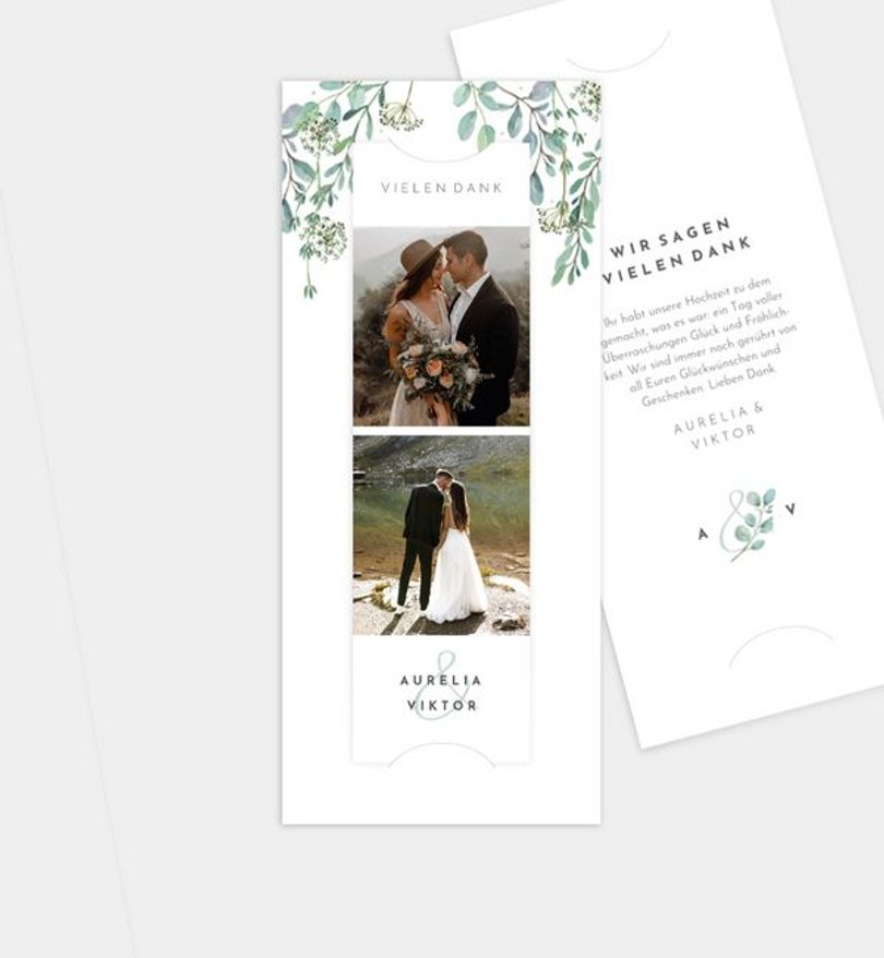 Dankeskarte Hochzeit Green Love
