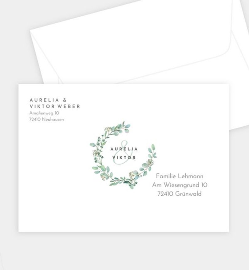 Briefumschlag Hochzeit Green Love