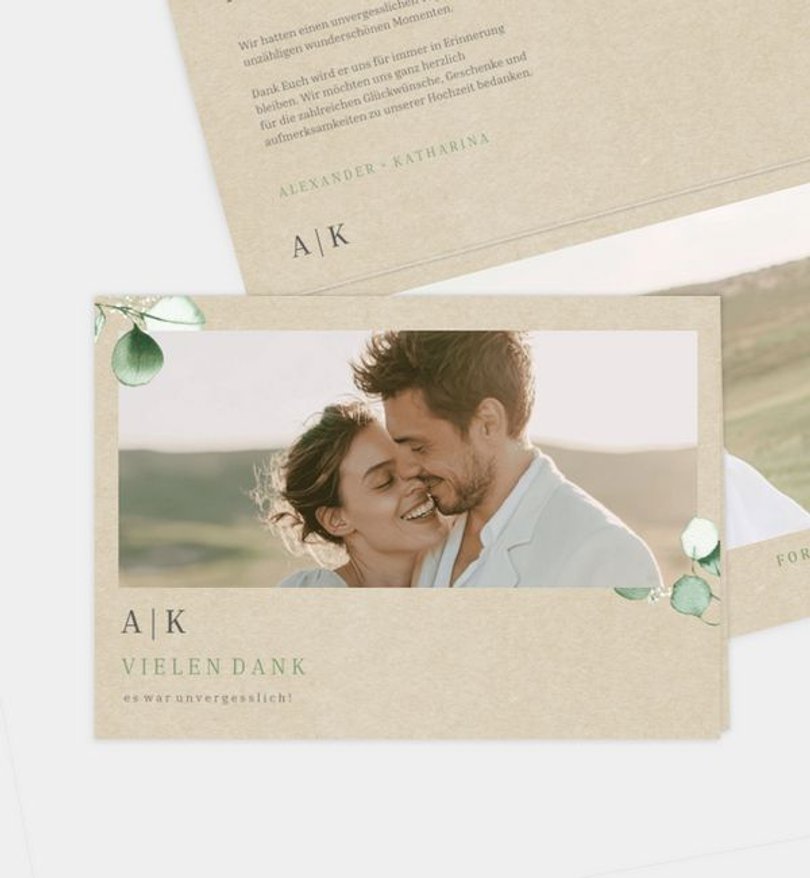 Dankeskarte Hochzeit Sweet Eucalyptus