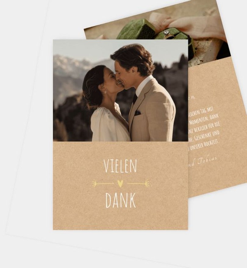 Dankeskarte Hochzeit Vintage Love