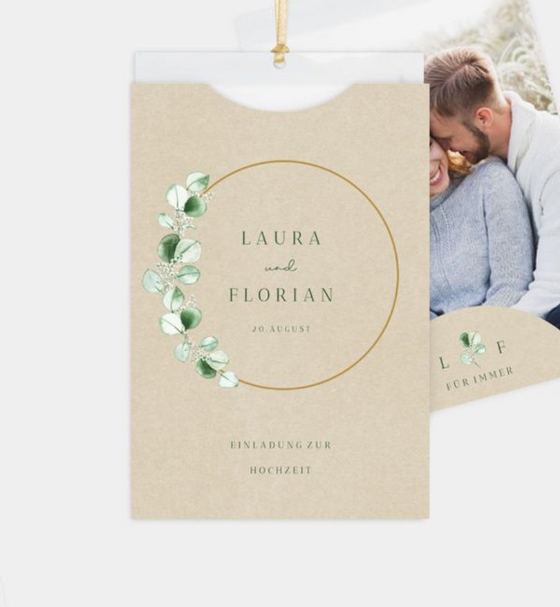 Einladungskarte Hochzeit Eucalipto
