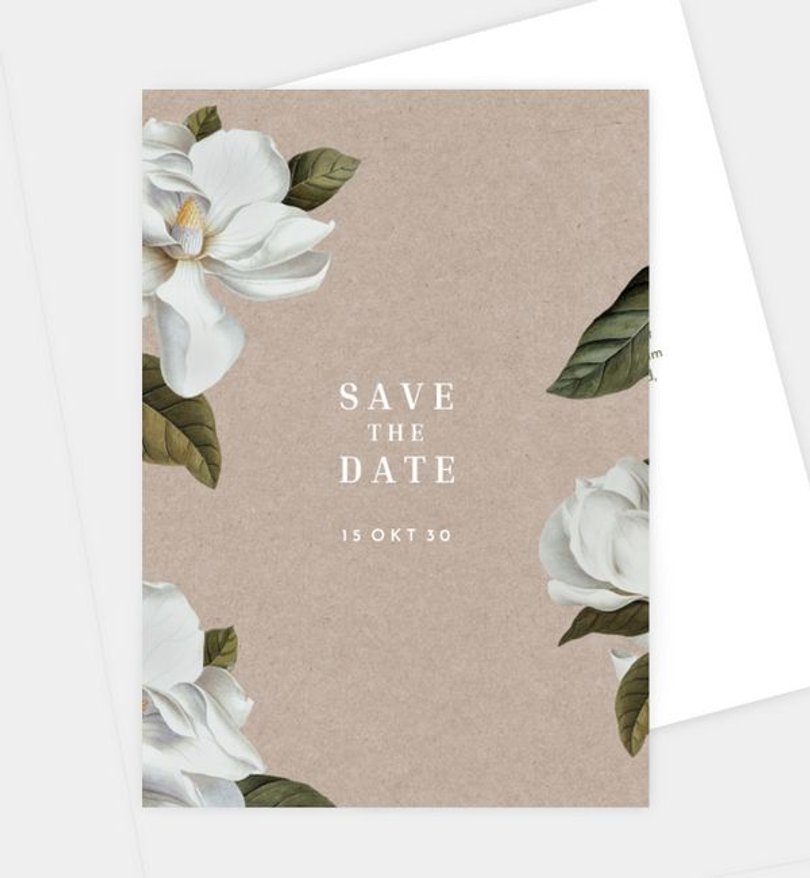 Save-The-Date Karte Hochzeit Magnolia