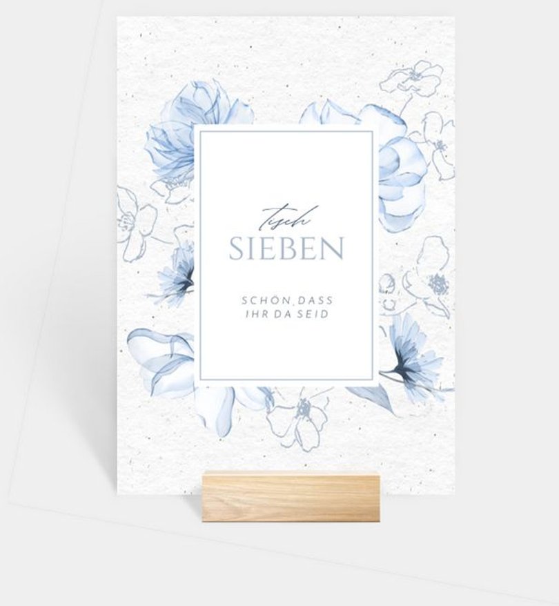 Tischnummer Hochzeit Blue Harmony