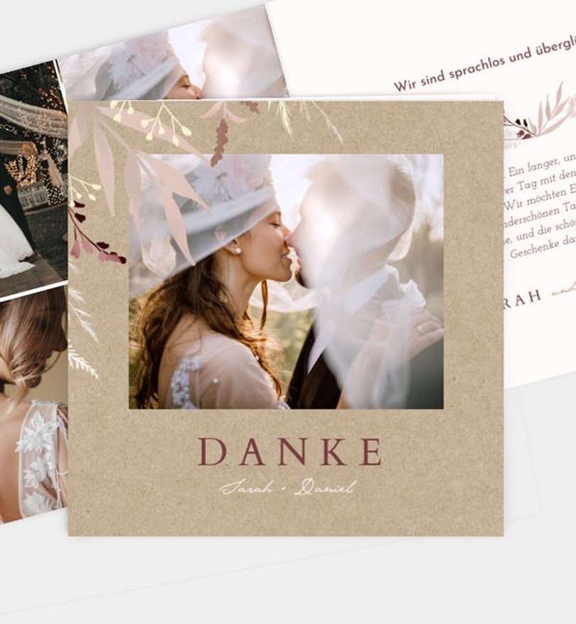Dankeskarte Hochzeit Purple Love