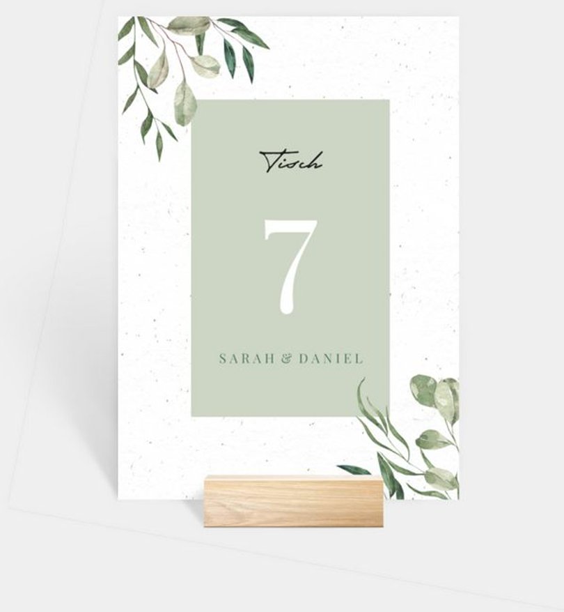 Tischnummer Hochzeit Pure Nature