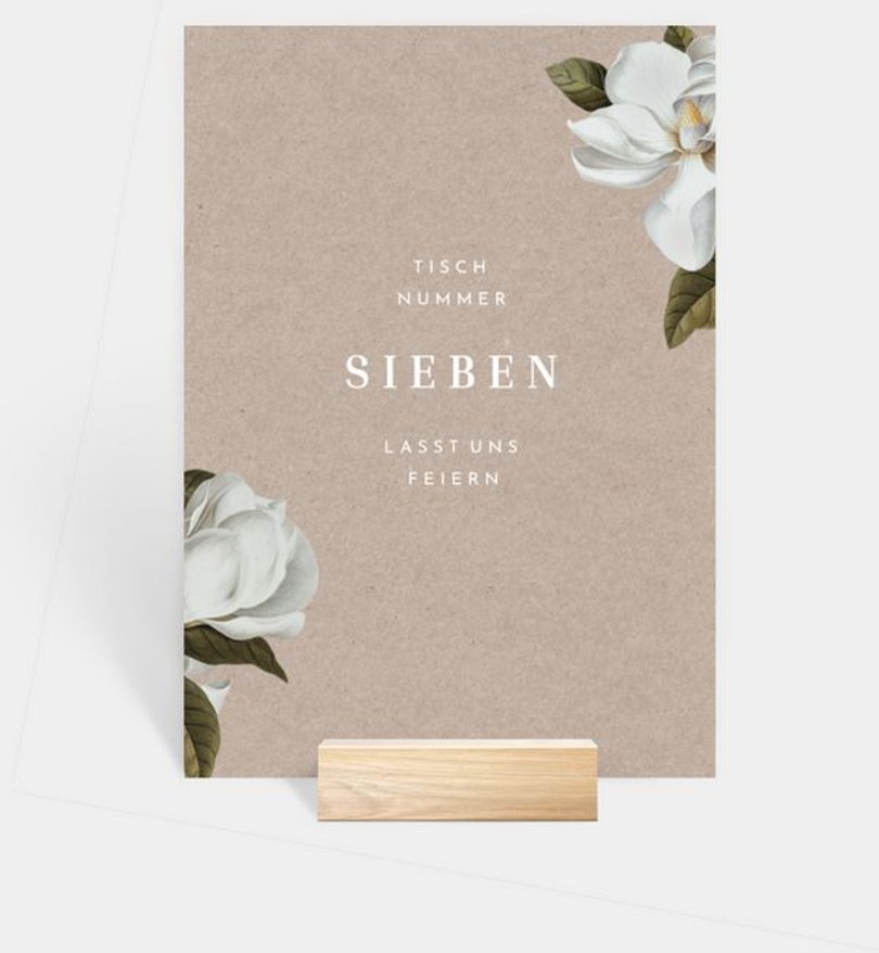 Tischnummer Hochzeit Magnolia