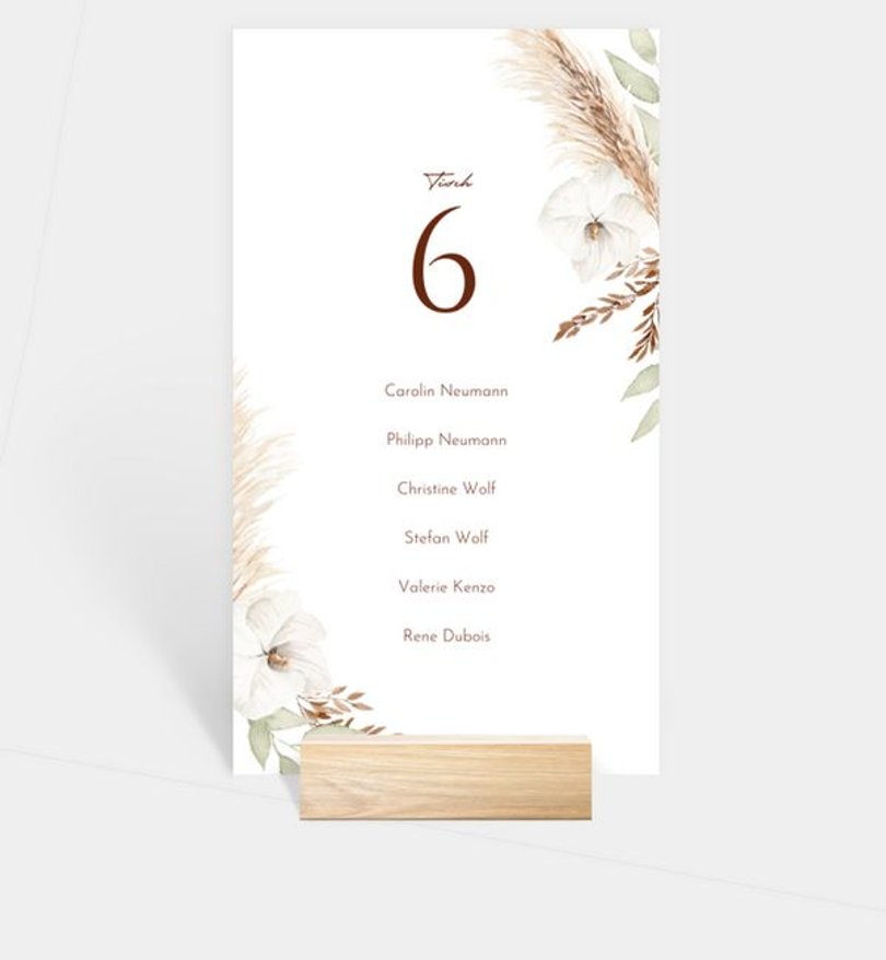 Gruppentischkarte Hochzeit Boho Beauty