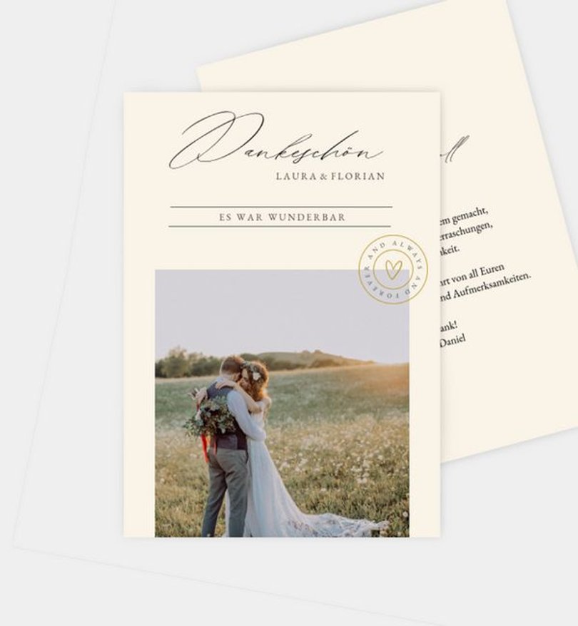 Dankeskarte Hochzeit Stempel
