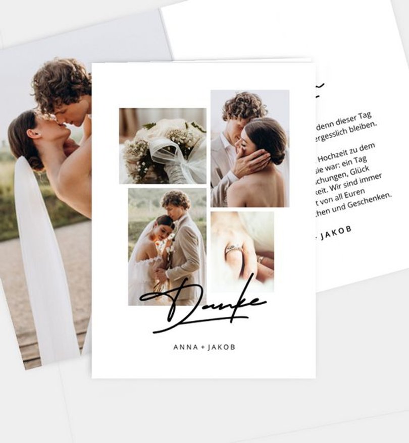 Dankeskarte Hochzeit Contemporary Wedding