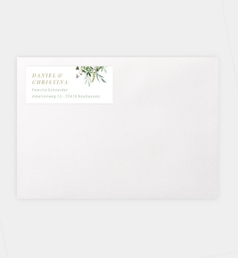 Absenderaufkleber Hochzeit Green Wall