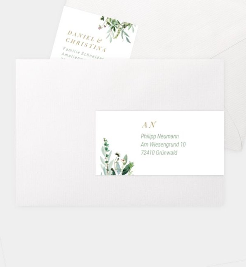 Adressaufkleber Hochzeit Green Wall