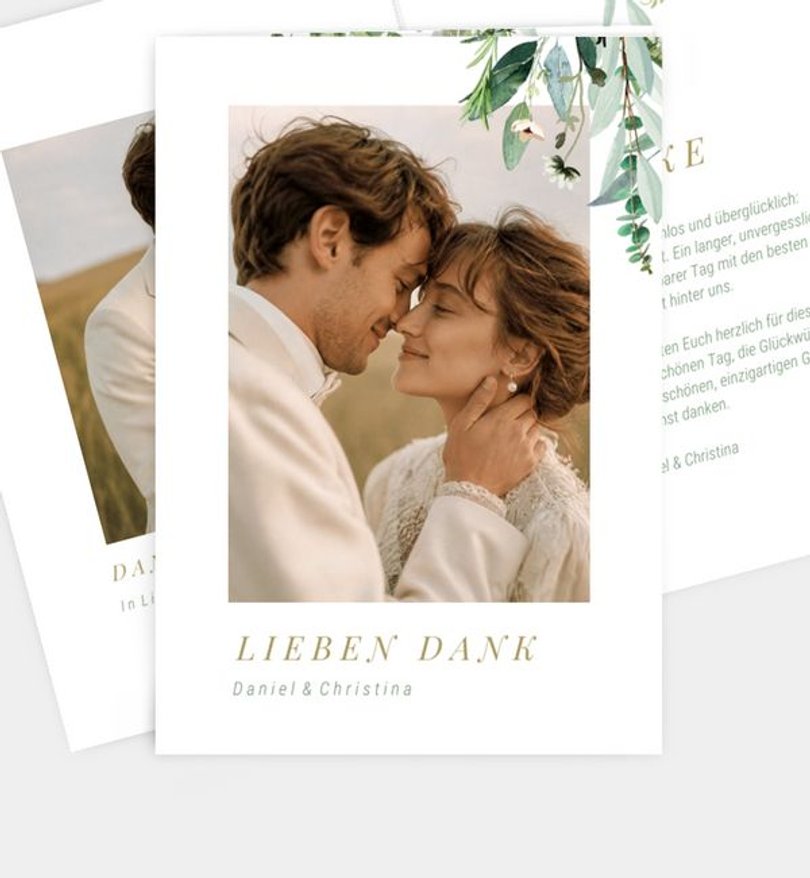 Dankeskarte Hochzeit Green Wall