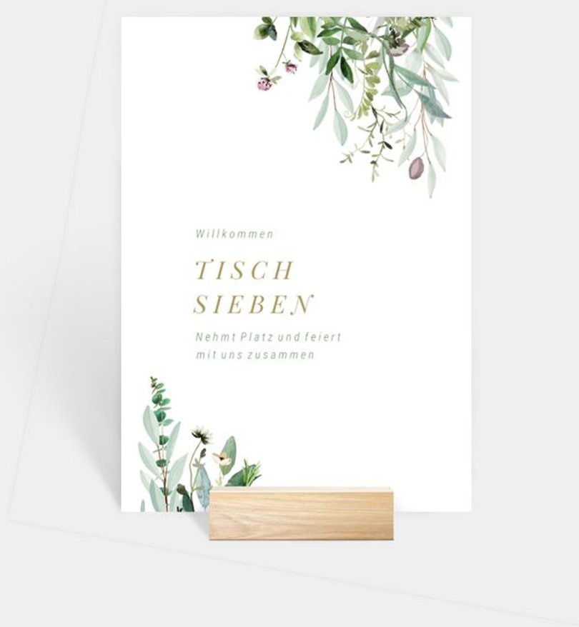 Tischnummer Hochzeit Green Wall