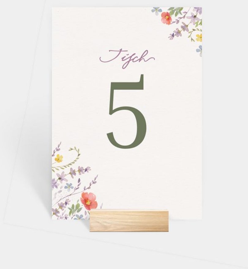 Tischnummer Hochzeit Wildflowers