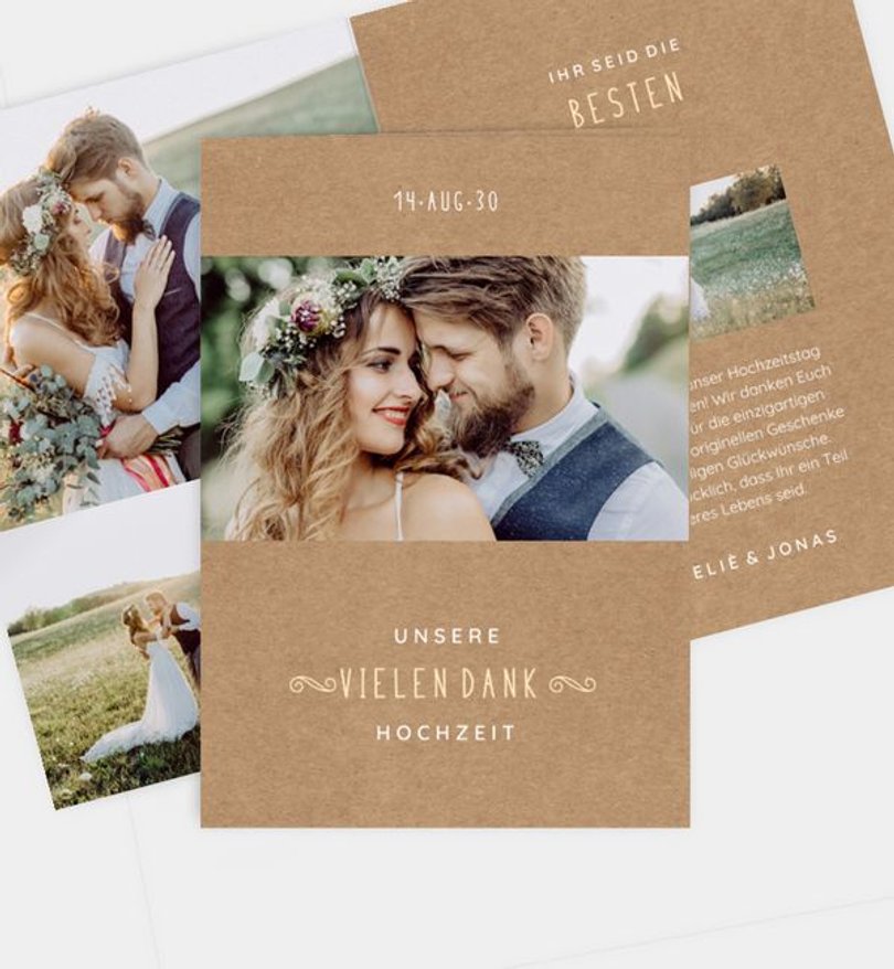 Dankeskarte Hochzeit Lovely Vintage