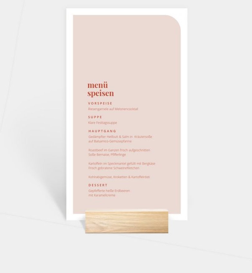 Menükarte Hochzeit Modern Type