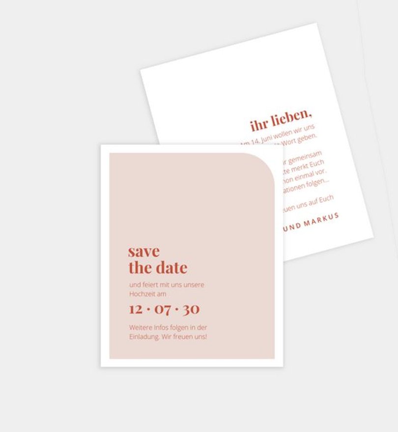 Save-The-Date Karte Hochzeit Modern Type