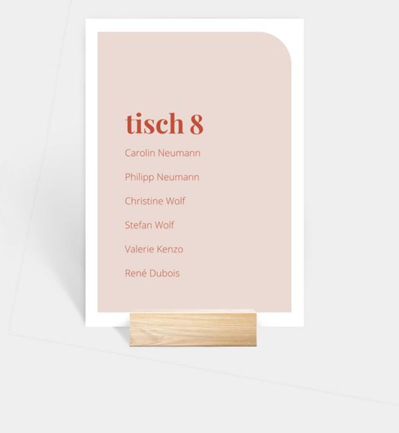 Gruppentischkarte Hochzeit Modern Type