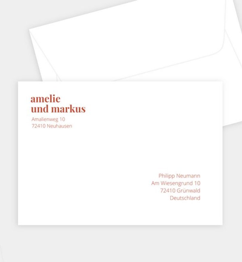 Briefumschlag Hochzeit Modern Type