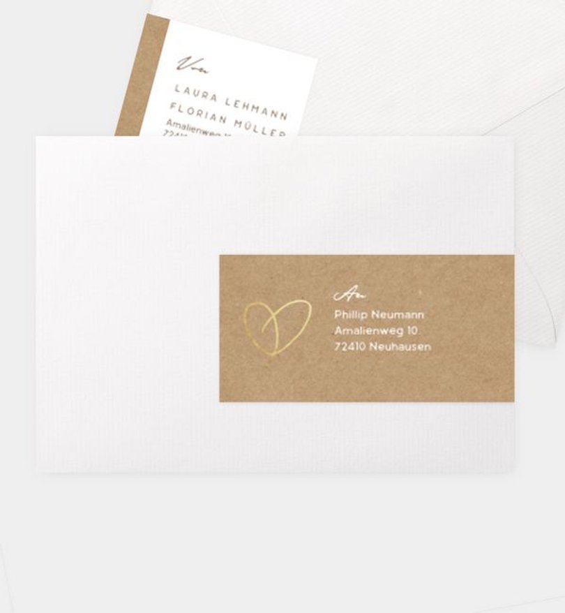 Adressaufkleber Hochzeit Ewiges Herzgold · Crafty