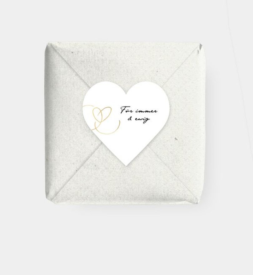 Geschenkaufkleber Hochzeit Ewiges Herzgold