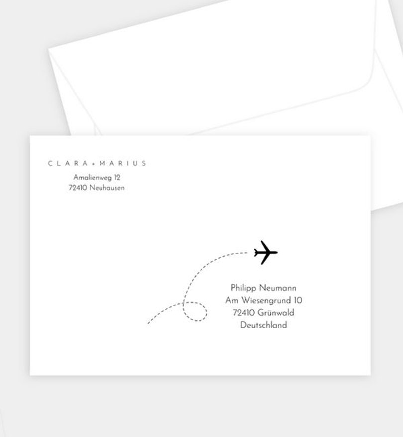 Briefumschlag Hochzeit Mit Dir fliegen