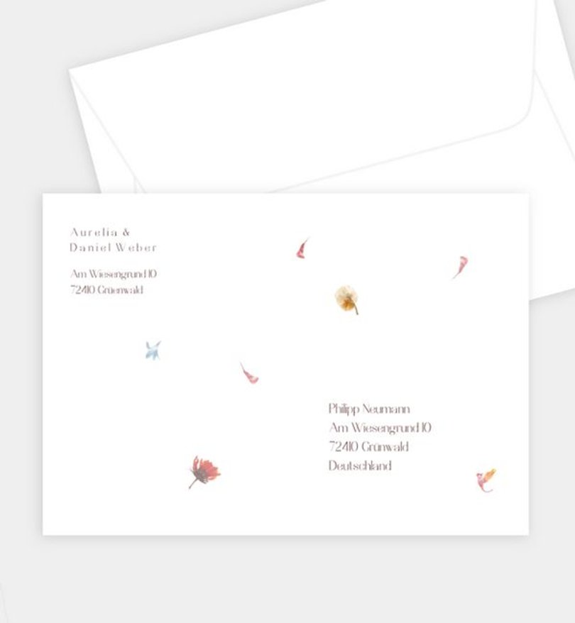 Briefumschlag Hochzeit Blütenpapier