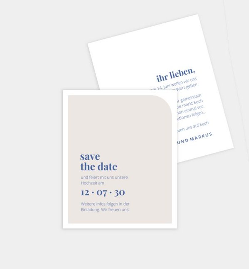Save-The-Date Karte Hochzeit Modern Type