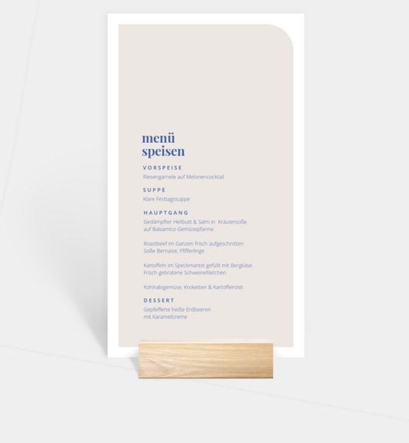 Menükarte Hochzeit Modern Type