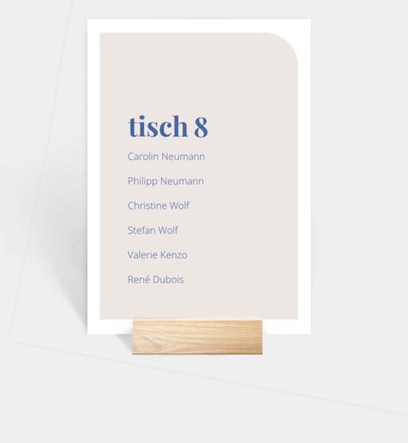 Gruppentischkarte Hochzeit Modern Type