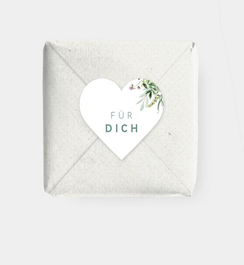 Geschenkaufkleber Kommunion Green bouquet