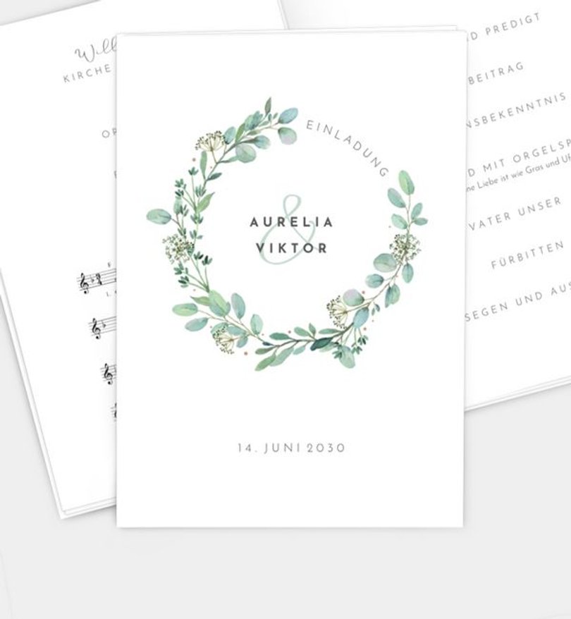 Kirchenheft Hochzeit Green Love