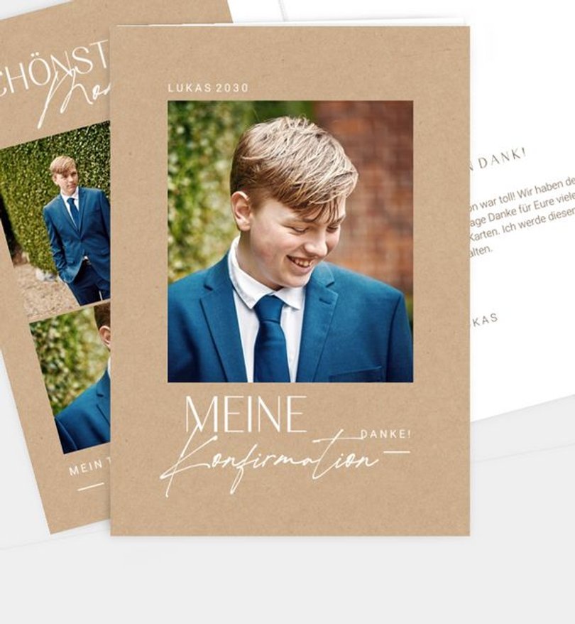 Dankeskarte Konfirmation Konfirmationsbote · Vintage