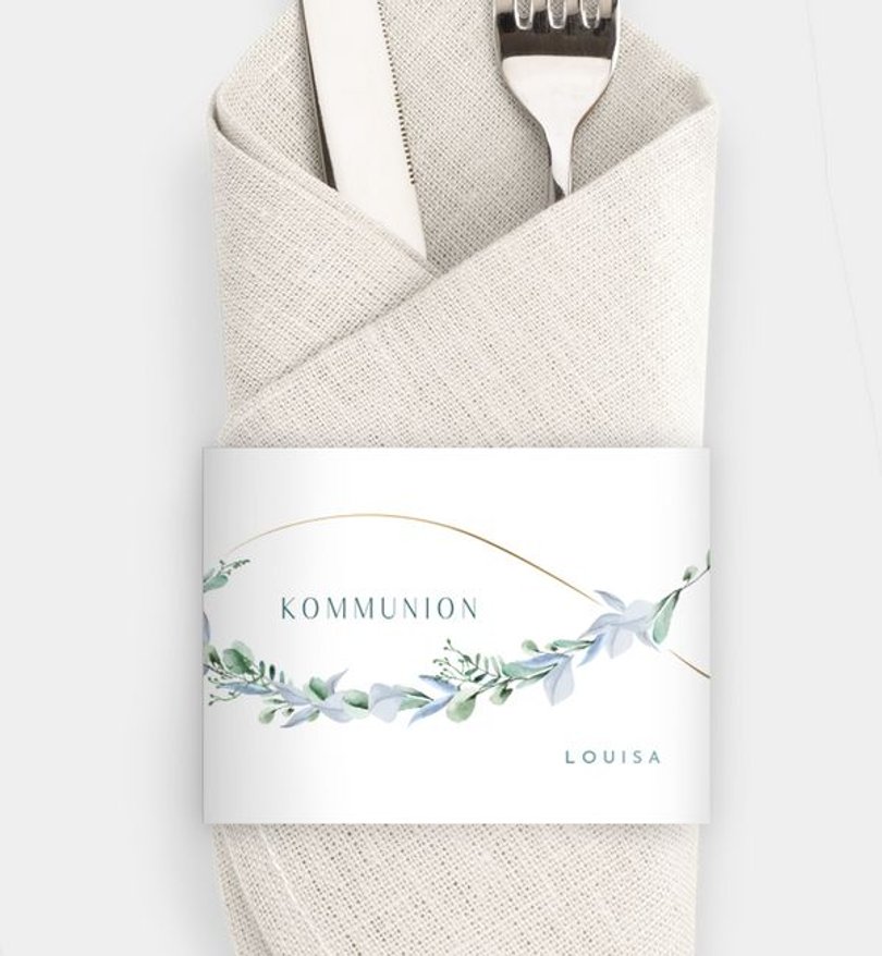 Besteck Servietten-Zubehör Kommunion Blätterzeichen