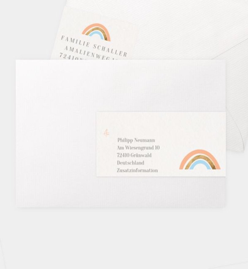 Adressaufkleber Taufe Regenbogen