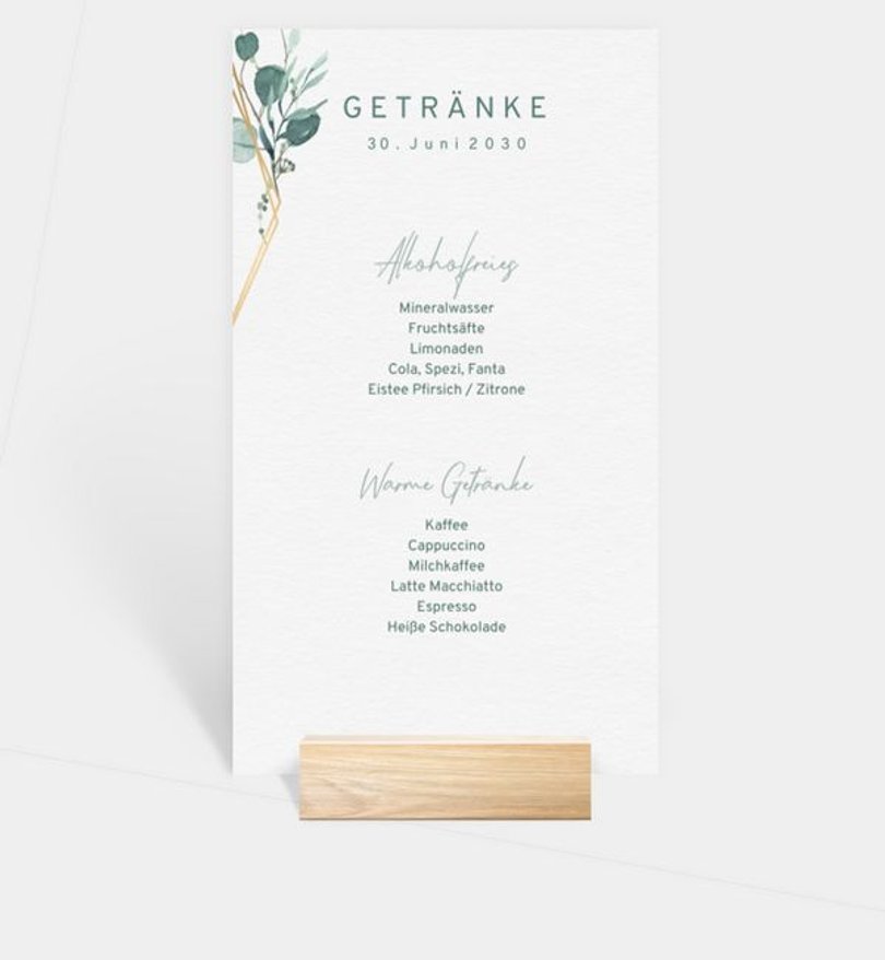Getränkekarte Jugendweihe Sommerduft